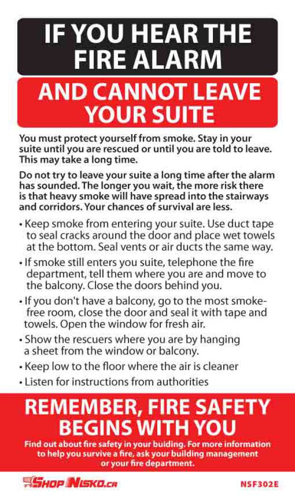 Hotel/Apt/Condos Procedure Sticker