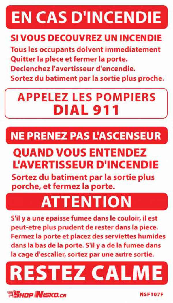French Wording Single-Stage Sticker, Attention, Alt. Sortie