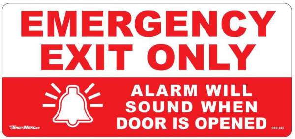Emergency Exit, Alarm Sticker