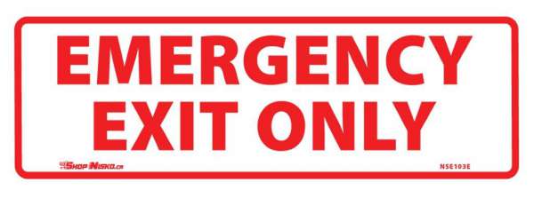 Emergency Exit Only, Alarm Sticker