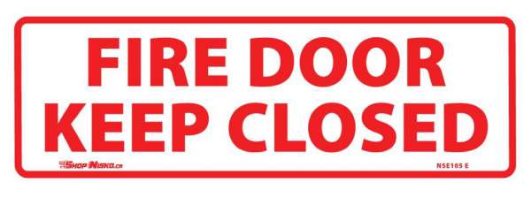 Emergency Exit, Fire Door Keep Closed Sticker